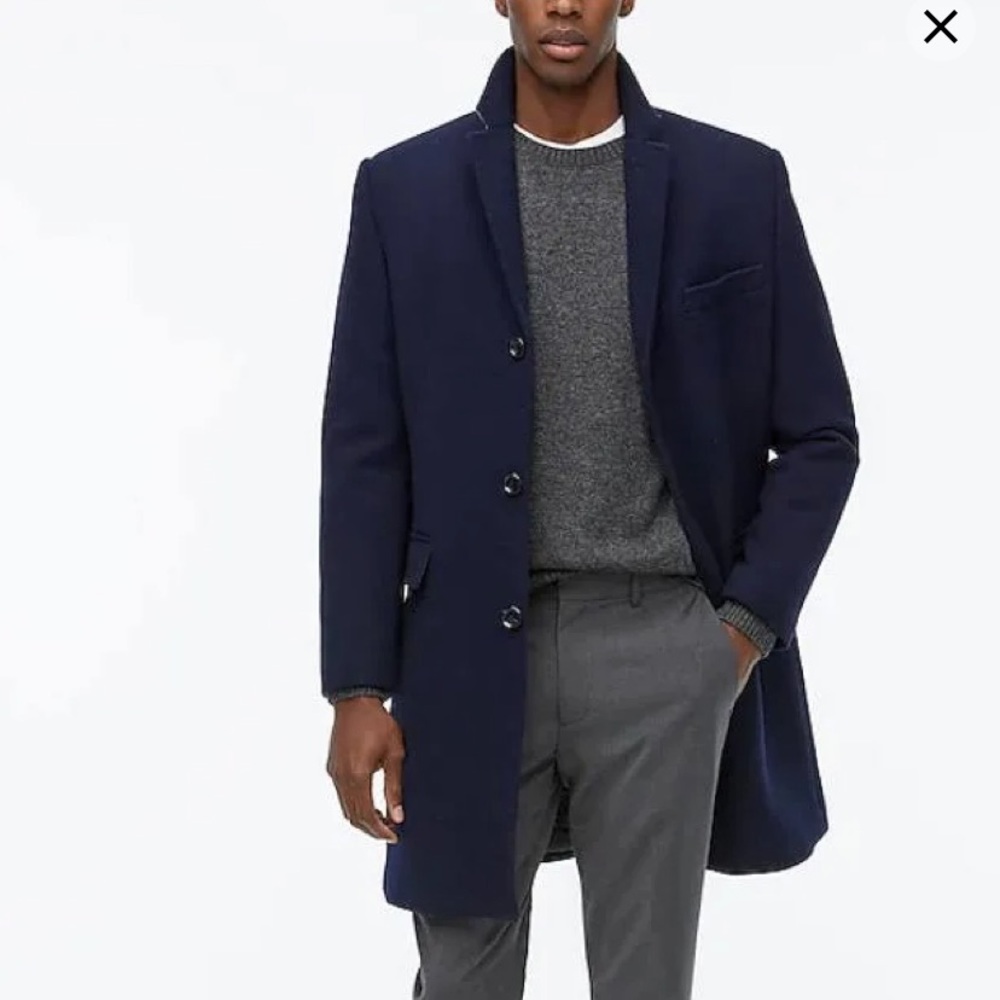 J. Crew Factory Thompson Topcoat Navy